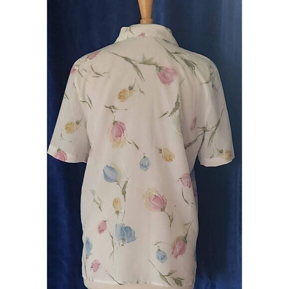 NEW Alfred Dunner Blouse with watercolor tulip pattern - Picture 4 of 7